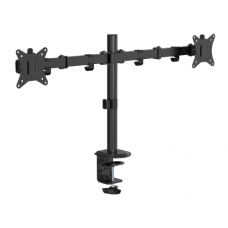 Table/desk 2-display mounting "MA-D2-01" Gembird (rotate,tilt,swivel),17”-32”,up to 9 kg,VESA:75x75,