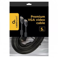 Cable VGA Premium  5.0m, HD15M/HD15M Black, Cablexpert, CC-PPVGA-5M-B
